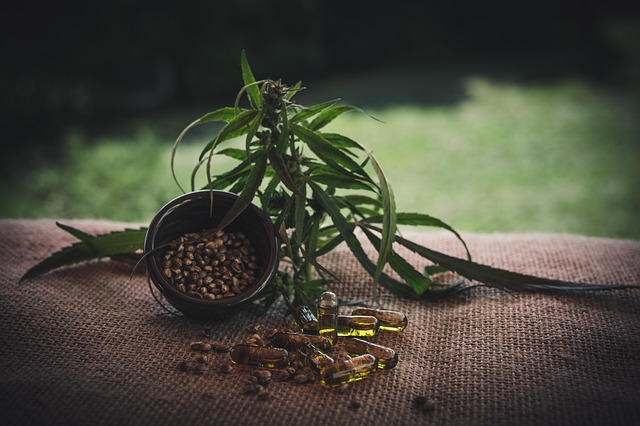 Supplement capsules and seeds on a table